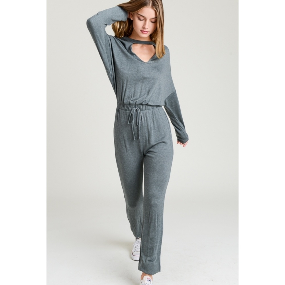 Long Sleeve Choker Jumpsuit